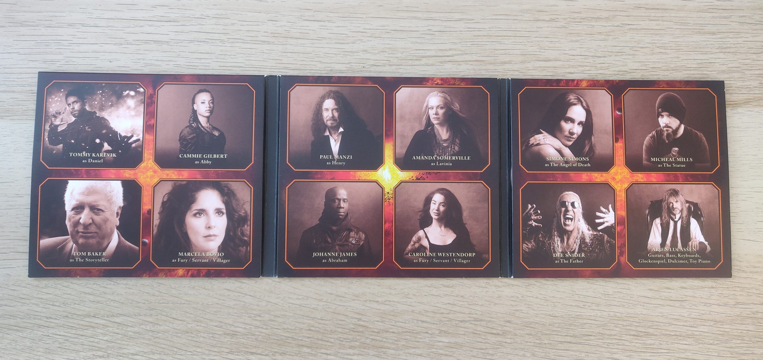 Inside the physical copy of the album showing headshots of some of the featured musicians